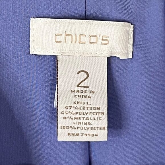 Chico's Lavender Full Zip Windbreaker Snake Pattern Chico's Size 2 (US L/12) EUC - Picture 5 of 10